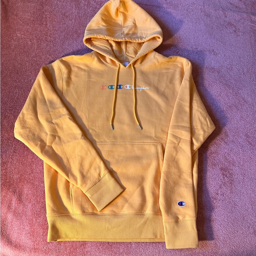Champion Men's Bright Yellow Hoodie